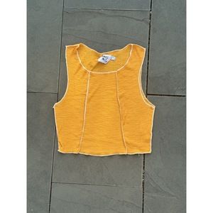 Princess Polly Crop Top Marigold Yellow Size 4